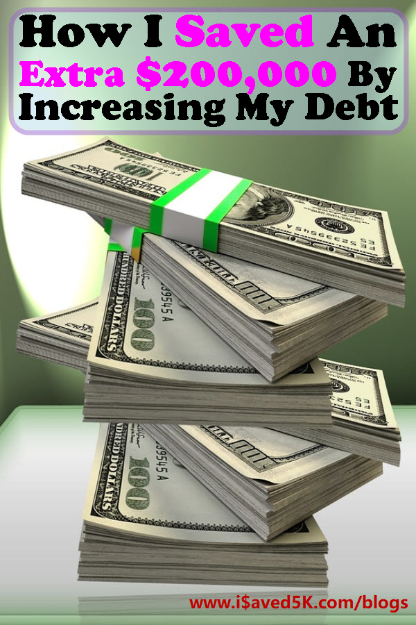 Does your debt help you save more money or does it cost you a fortune? Bad debts cost you money and good debts can help you save money and make you richer. I saved an extra $200,000 by increasing my good debt. Check out this post to see how you can do it too and save a bundle.